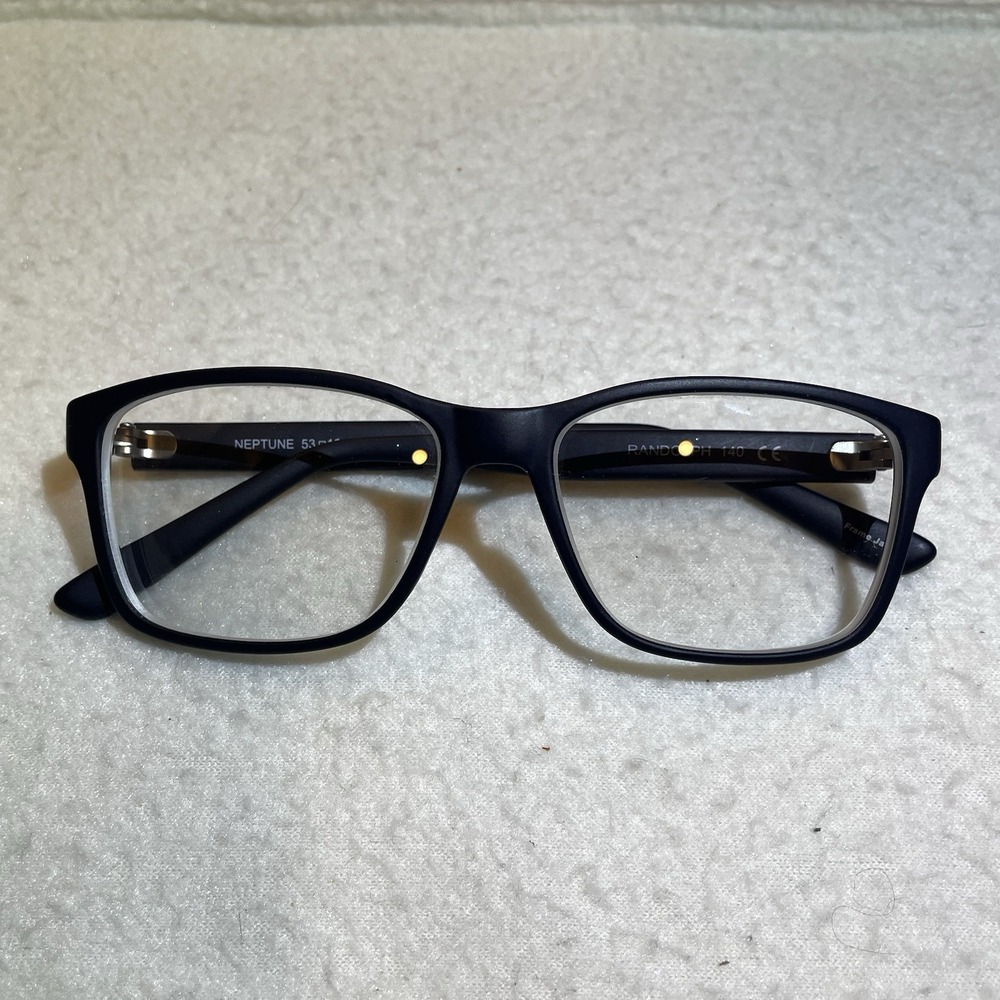 Randolph‎ Neptune Square Full Rim Eyeglass Frames Black 53-16 Frames Only Japan